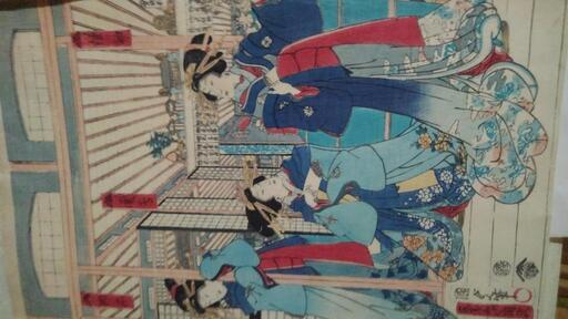 セール 登場から人気沸騰 歌川国貞 三連美人版画 その他