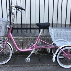 ＜整備・良品＞ブリジストン・三輪車ワゴン・後輪タイヤ2本、スポーク、サドルなど新品に交換。