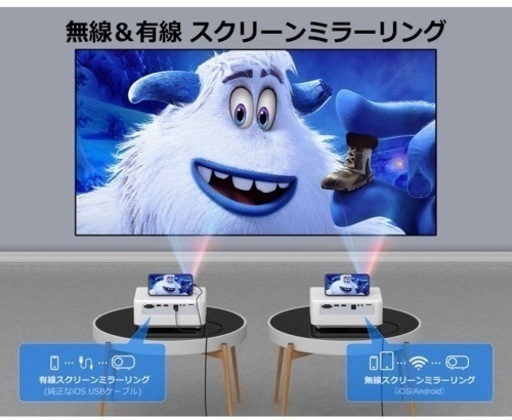 プロジェクター 小型 5G\u00262.4G WiFi 12000lm Bluetooth5.1 リアル1080P解像度 フルHD 4K対応 台形補正 ズーム機能 家庭用ホームシアタープロジェクター WiFiでスマホに直接接続 projector IOS/Android/DVD/パソコン/PS4/USB/HDMI/AV対応 SWITCH/など対応/日本語取扱書/専用収納バッグ付き