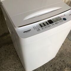 【ネット決済・配送可】ハイセンス 4．5kg 全自動洗濯機 オリ...