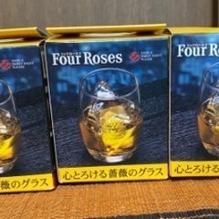 Four Roses 心とろける薔薇のグラス 3点