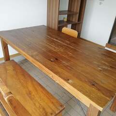 お譲りします　天然木製テーブル単品、幅160×奥行80×高さ72...