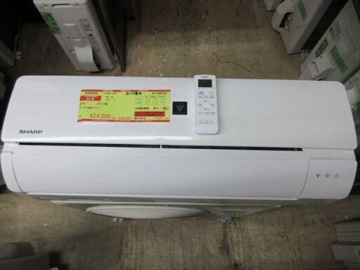K03425　シャープ　 中古エアコン　主に6畳用　冷房能力　2.2KW ／ 暖房能力　2.5KW