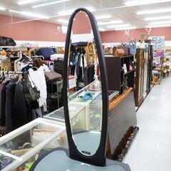 大塚家具 スタイルミラー 引出収納付き 幅580×奥行425×高さ1851mm ブラック 黒色 鏡 家具 苫小牧西店