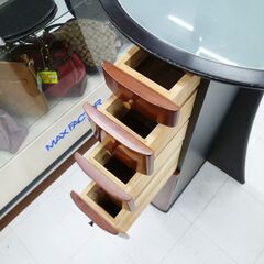 大塚家具 スタイルミラー 引出収納付き 幅580×奥行425×高さ1851mm ブラック 黒色 鏡 家具 苫小牧西店