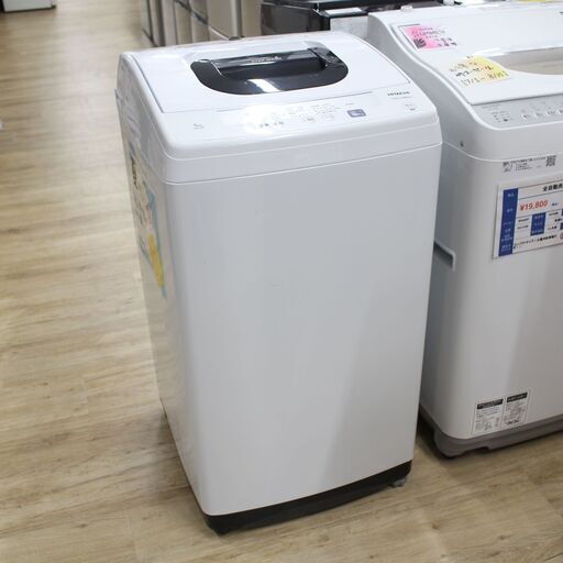 店S495)日立 全自動洗濯機 NW-50E 洗濯・脱水容量5.0kg 2020年製 上開き HITACHI タテ型 ピュアホワイト