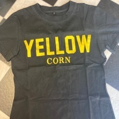 YELLOW corn 黒 レディースTシャツ