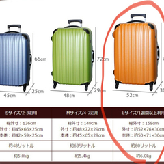 大型のスーツケースがほしいです。
