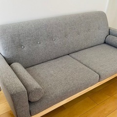 幅175] ソファー3人掛け フロアソファー 木脚 天然木 北欧風 - 家具 