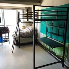 Nitori ロフトベッド(アルルNブラック) デスク付