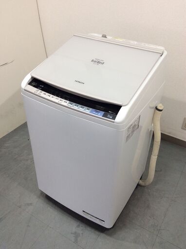 （12/23受渡済）YJT4914【HITACHI/日立 8.0㎏洗濯機】美品 2017年製 ビートウォッシュ BW-DV80A 家電 洗濯 乾燥付