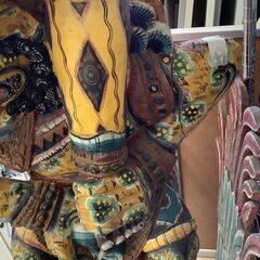 バリ ガルーダ像 ハンドメイド品 置物 アジアン雑貨 高さ 約187センチ 現状品【ユーズドユーズ名古屋天白店】 J1958