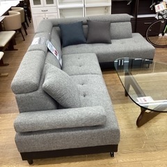 KG-97【新入荷　リサイクル品】フォーカス　カウチソファ2点セット　グレー