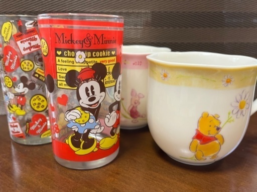クマのプーさんピグレットマグカップ、ミッキーミニーグラス