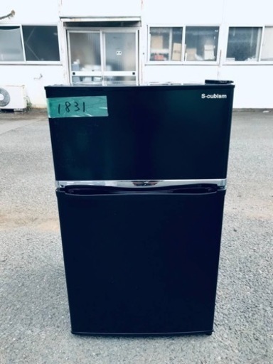 ✨2017年製✨1831番 エスキュービズム✨2ドア冷凍冷蔵庫✨WR-2090BK‼️
