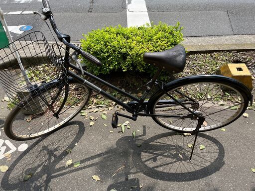 【リサイクルショップどりーむ鹿大前店】No.277　自転車　黒色　14284SA 　便利なカゴ、安心のライト付き♪