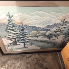 雪景色の額縁絵の画像