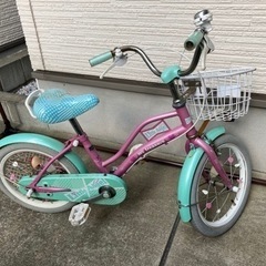 女の子自転車　16インチ　補助輪有　身長目安102〜118cm