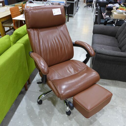 リクライニングワークチェアー フォールディング式オットマン付き【モノ市場 東海店】139