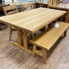 C1*397[ご来店頂ける方限定]ベンチダイニング4点セット