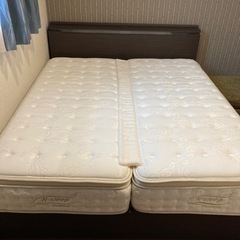 クイーンベッド　マットレス&ベッドフレーム　