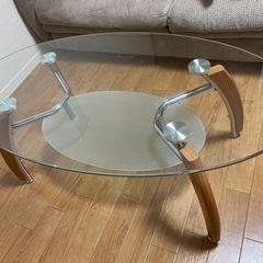 【ネット決済】楕円　ガラステーブル