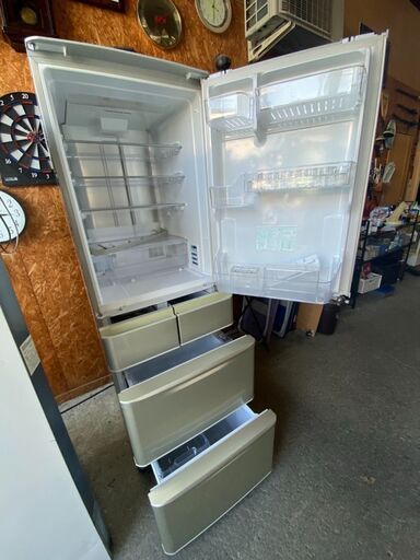 Y1908 シャープ 424L 2013年 5ドア冷蔵庫 両開き - 冷蔵庫 