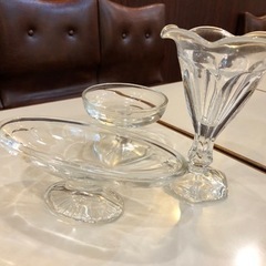 デザートグラス　3点セット　パフェ　アラモード　ガラス食器