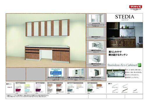 【展示品販売】クリナップ  システムキッチンキャビネット（STEDIA）