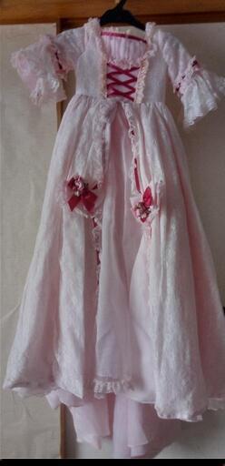 かわいい子供用ドレス衣装ピンクリボンレース110