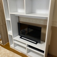 テレビ台 壁面収納 テレビボード(Nウェルカー120 WH) 完成品