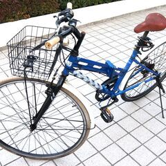 【レンタル可】２７インチ クロスバイク シティーサイクル 自転車 外装6段ギヤ ＬＥＤオートライト カギ付き