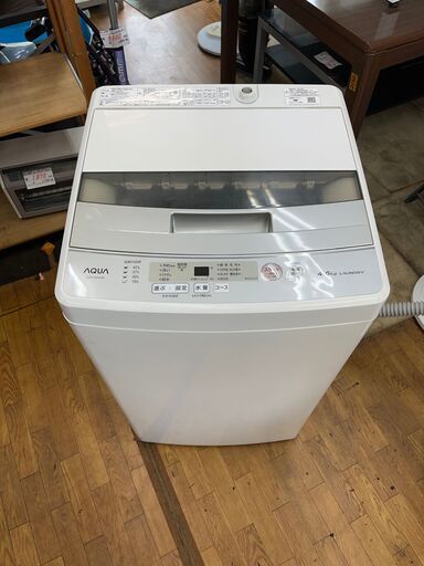 【リサイクルショップどりーむ鹿大前店】No.2204　洗濯機　アクア　4.5㎏　AQW-S45H(W)　2019年製