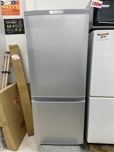 2019年製 MITSUBISHI 三菱 ノンフロン冷凍冷蔵庫 146 MR-P15E-S 2ドア