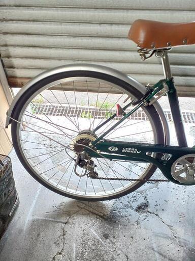 自転車　CROSS WORKS V　外装6段変速　オートライト カゴ付き鍵新品　タイヤ27インチ