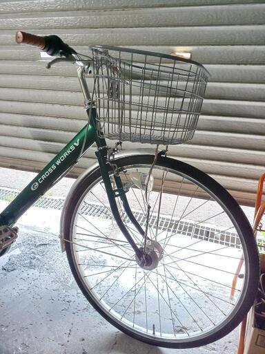 自転車 CROSS WORKS V 上尾工業 外装6段変速 オートライト カゴ