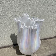 花瓶　フラワーベース　オーロラ　ガラス　ミッドセンチュリー　レトロ