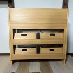 美品★ベルメゾン おもちゃ＆絵本ラック ナチュラル 80