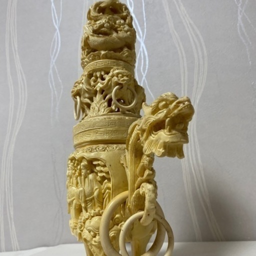代理出品★中国・唐物★練物・樹脂製品★香炉★龍・仏★置物・飾り物★象牙風★木製台付★中古品★ 代理出品☆中国・唐物☆練物・樹脂製品☆香炉☆龍・仏☆置物・飾り物