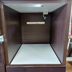 ニトリ　アルミナ２　１００ＫＢ　２枚スライド扉キッチンボード　こげ茶　【愛品倶楽部柏店】