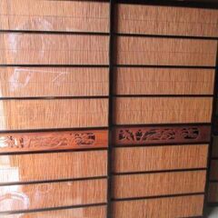 漆塗り　美品　彫刻　御簾戸4枚セット(建具、簾戸、簀戸、葭戸、夏障子、すど、葦戸)