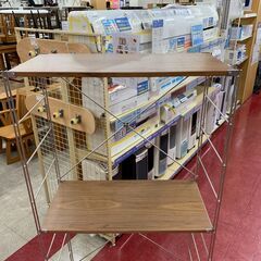 ステンレスユニットシェルフ　ウォールナット材　無印良品