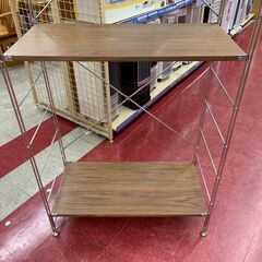 ステンレスユニットシェルフ　ウォールナット材　無印良品