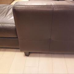 商談中　ソファー　本革　ダークモカ　