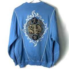 KANSAIMAN カンサイマン プルオーバー トレーナー 水色 刺繍 M 80\'s 80年代 ヴィンテージ ビンテージ 希少 正規品 古着 カジュアル 