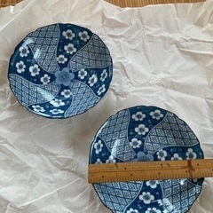 陶器② 小皿　2枚　紺色　青