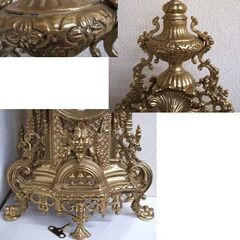 イタリア製 ネジ巻き 置き時計 アナログ 　ムーブメント・ドイツ製 59×35　☆ PayPay(ペイペイ)決済可能 ☆ 札幌市 豊平区 平岸