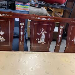 ◎高級螺鈿細工　中国　李朝長椅子　店頭に同じ種類のテーブル・1Pソファーあり　座面シミあり◎