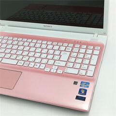 保証付 新品SSD ノートパソコン SONY SVE15117FJP ピンク 中古美品 第2