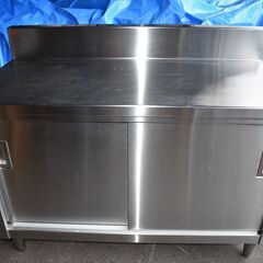 【ヤ取終了8/10】≪zy567≫美品 マルゼン ステンレス キャビネット 作業台 バックガード付き BH-126 業務用/厨房/飲食店 40716-04